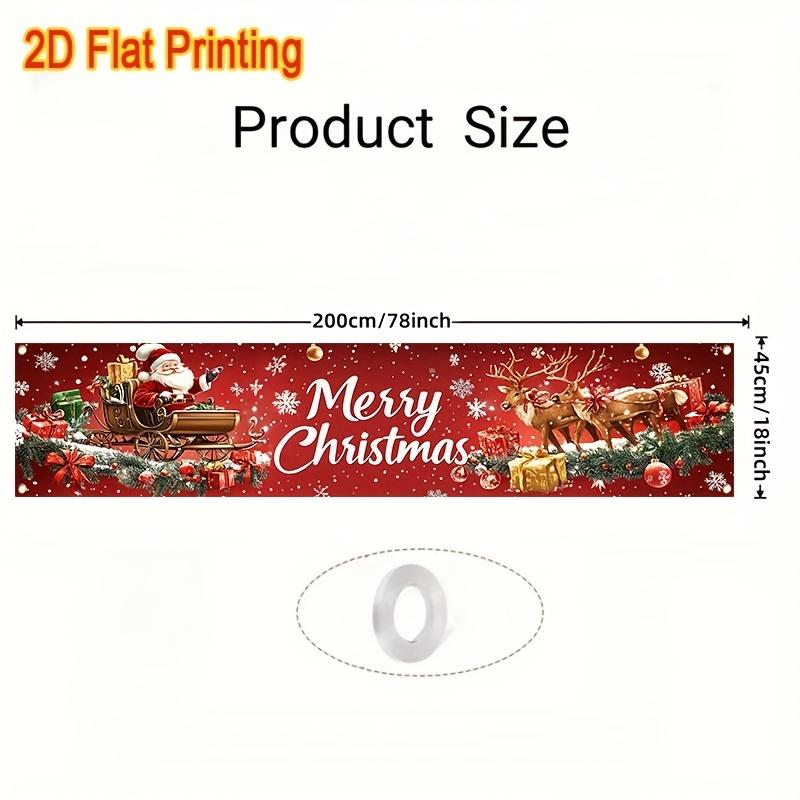 Merry Christmas Festive Lawn Yard Banner, Outdoor Holiday Welcome Front Porch Fence Decor