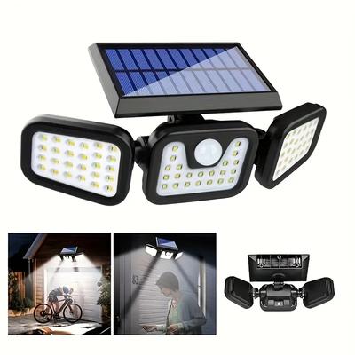 Solar Outdoor Lights: 74LED Outdoor Solar Lamp, Wall-mounted with Motion Sensor, Perfect for Garden, Courtyard, Garage, Porch.
