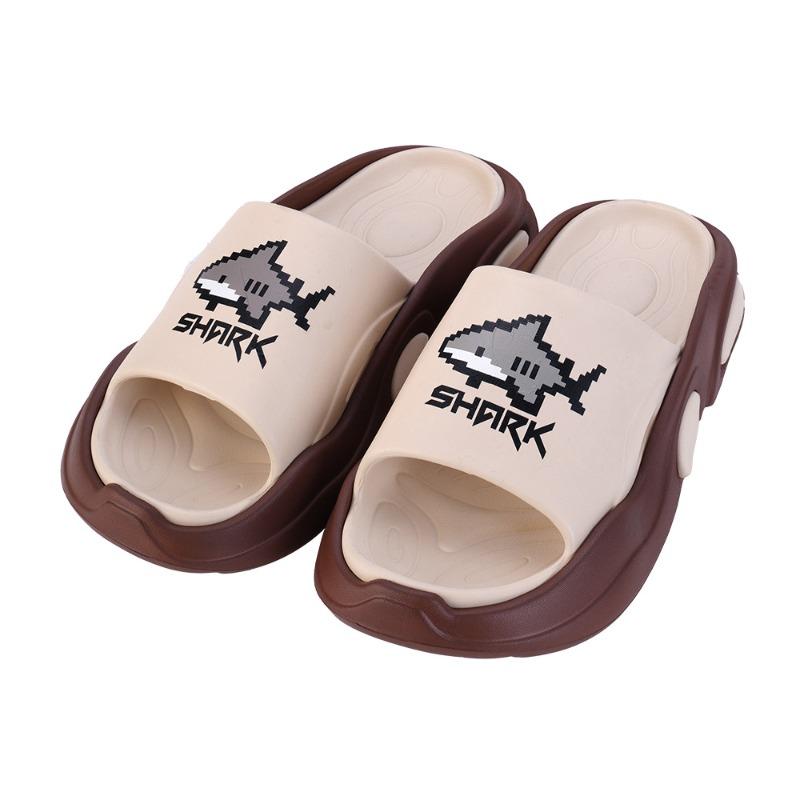 New summer men's one-word indoor and outdoor two-color bottom pad thickened stepping on shit beach slippers wholesale