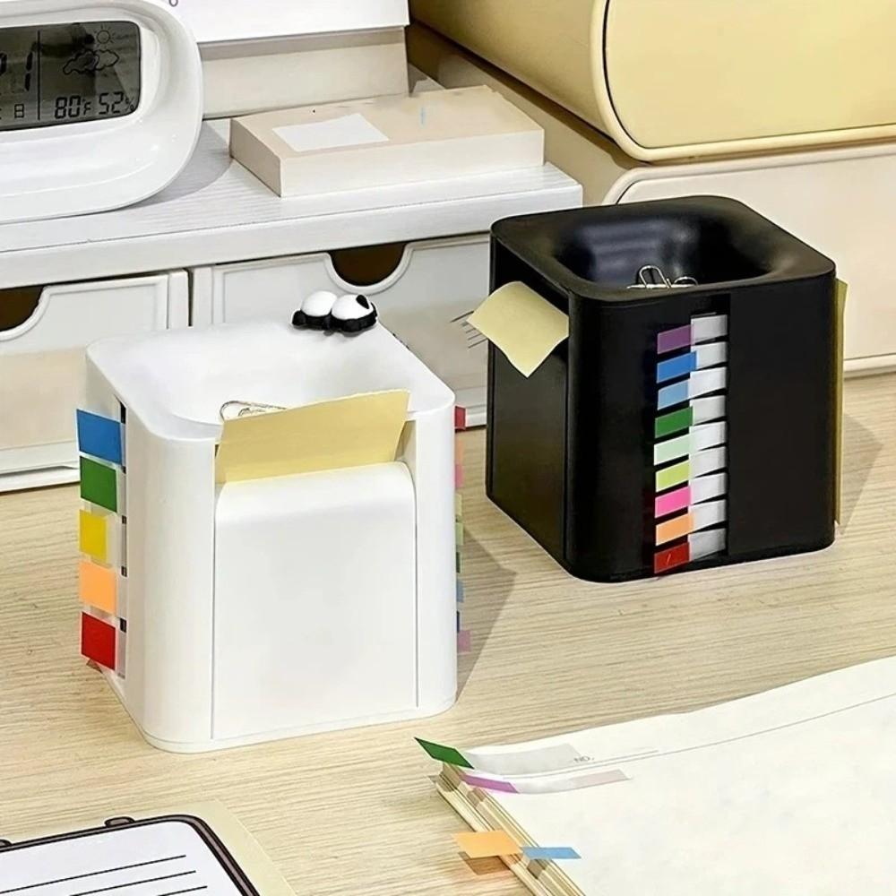 Plastic Desktop Note Holder 5-in-1 Page Marker Case Sticky Note Dispenser Dorm Room