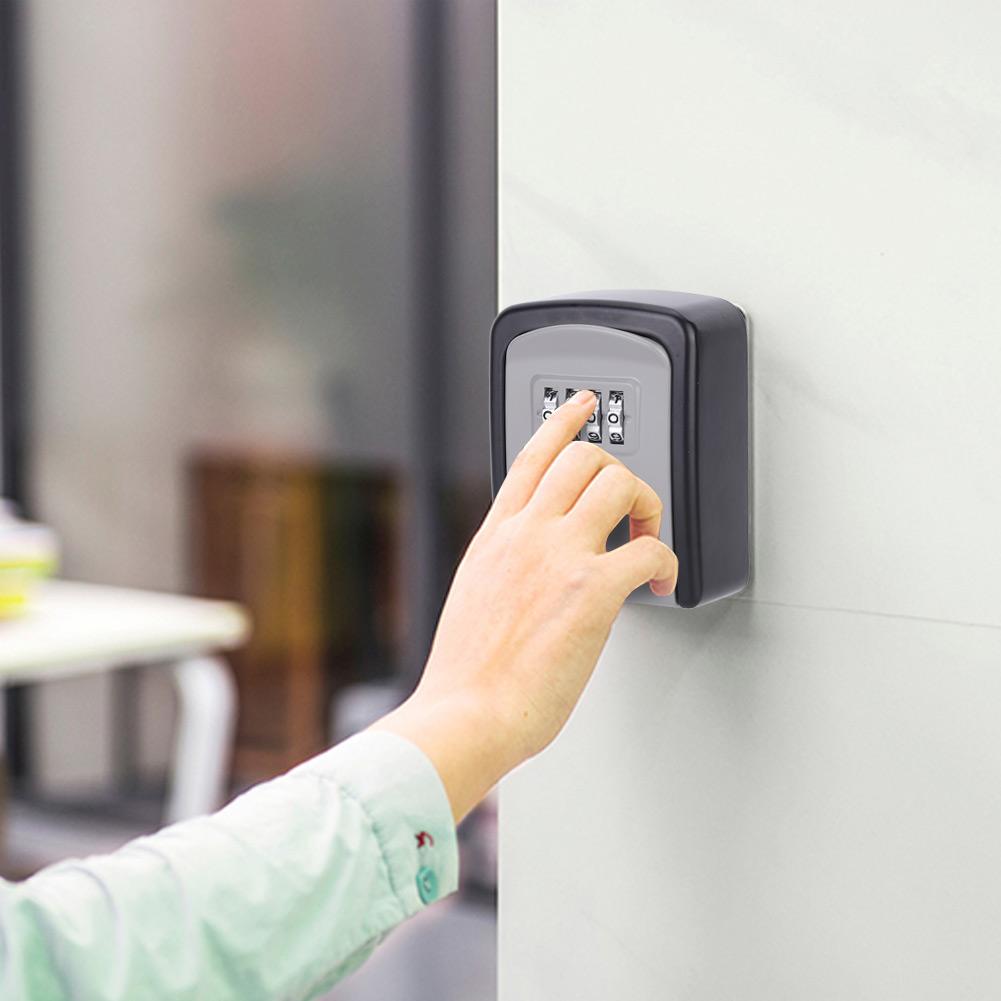 4 cifre combinație parolă cheie lacăt cutie de siguranță montare pe perete organizator de depozitare cutie de securitate