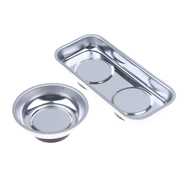 3-6 Inch Magnetic Tool Bowl Stainless Steel Magnetic Tray Circular Magnetic Parts Bowl Screws Sockets Storage Tray