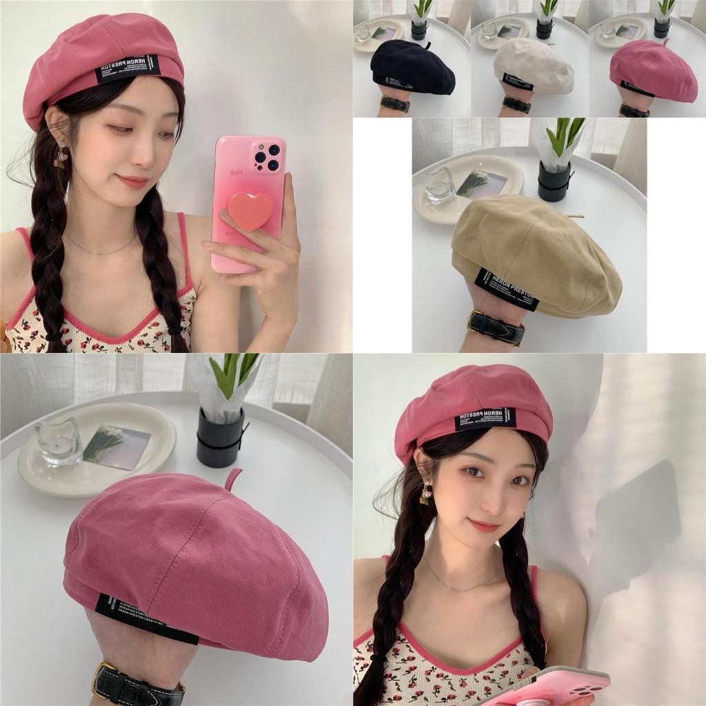 Retro-inspired Breathable Beret For Women In Rose Black Beige Khaki Versatile Cap