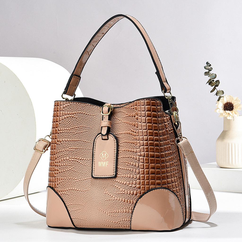 

Chic And Versatile Womens Pu Leather Handbag Stylish Color Block Design For Daily Use Commuting And хаки