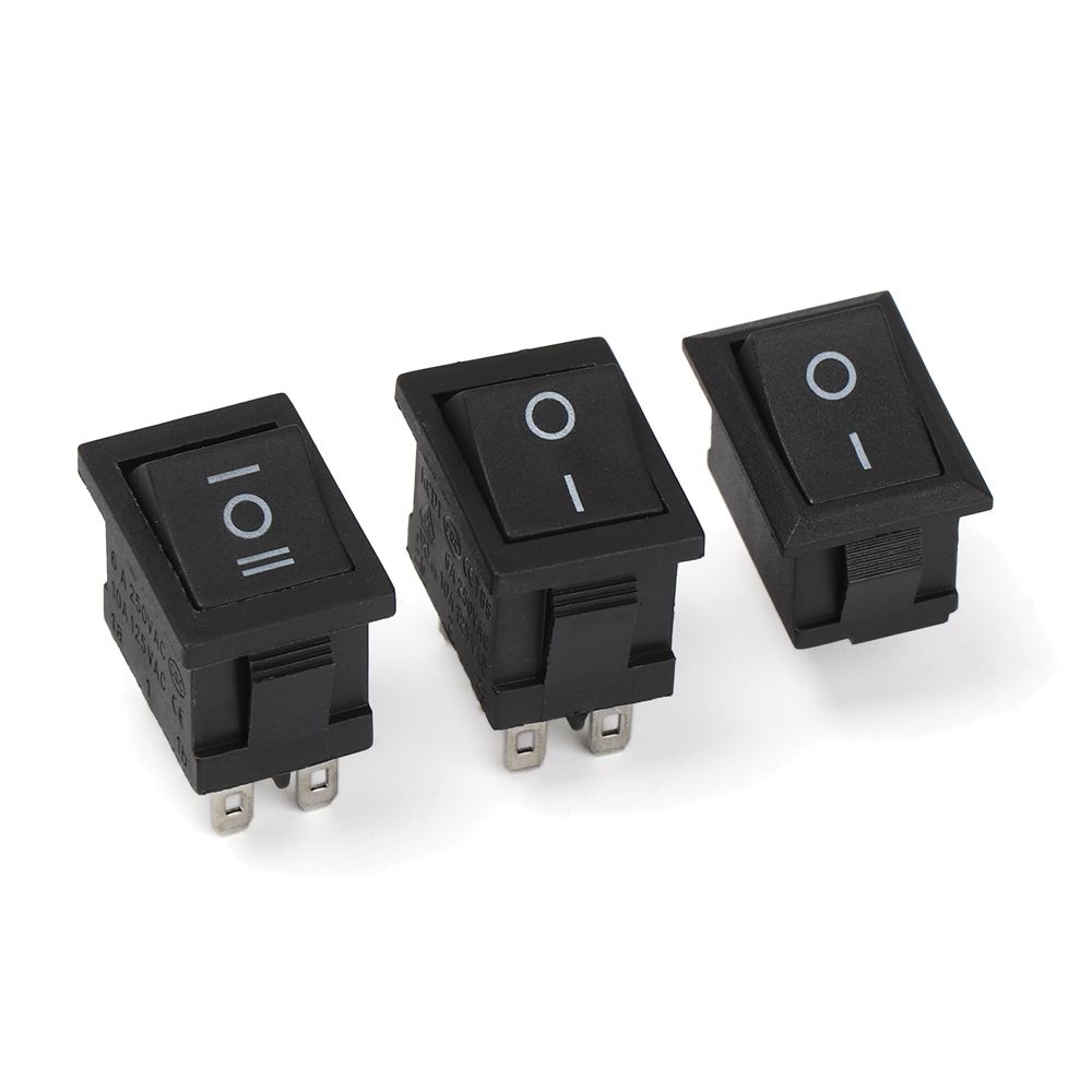 5Pcs Black SPST On/Off KCD1 Power Buttons Push Button Switches Rocker Switch 15x21mm
