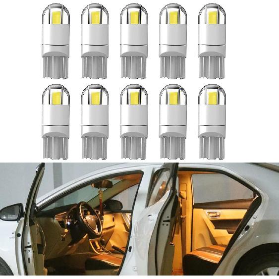 10PCS 194 LED Bulbs, LED Car Bulb Kit Set, 168 2825 T10 W5W 3030 Bright LED Chips, Error Free Car Bulbs, Replacement Bulbs for Dome Light, Map Light,