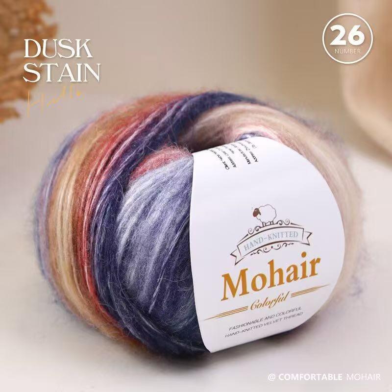 Silk Mohair Gradient Yarn for Hand-Knitted Shawls and Sweaters