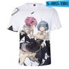 Re Zero 3D potištěné tričko s krátkým rukávem pro léto Muži Ženy Kreslené oblečení Rem a Ram Japonská anime košile Trička