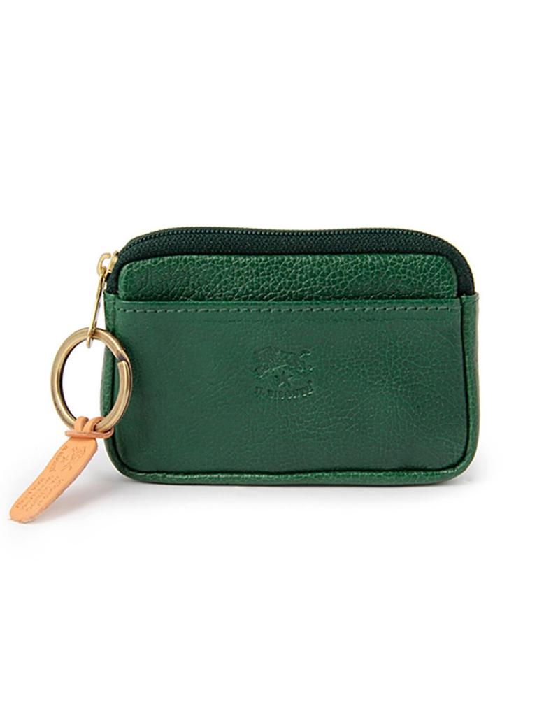 IL BISONTE Coin Case, Genuine Leather, Cowhide Leather, Unisex, Green