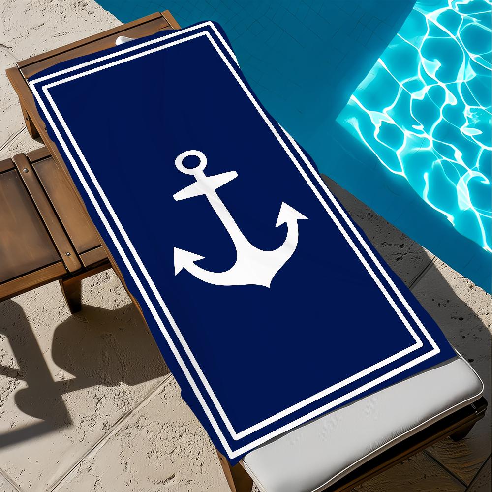 

blue anchor art fashion pattern pink stripes soft Beach Towels Trip swim Pool bathing Towel Gym Spa home Decor Gift Holiday W40*H60(CM)