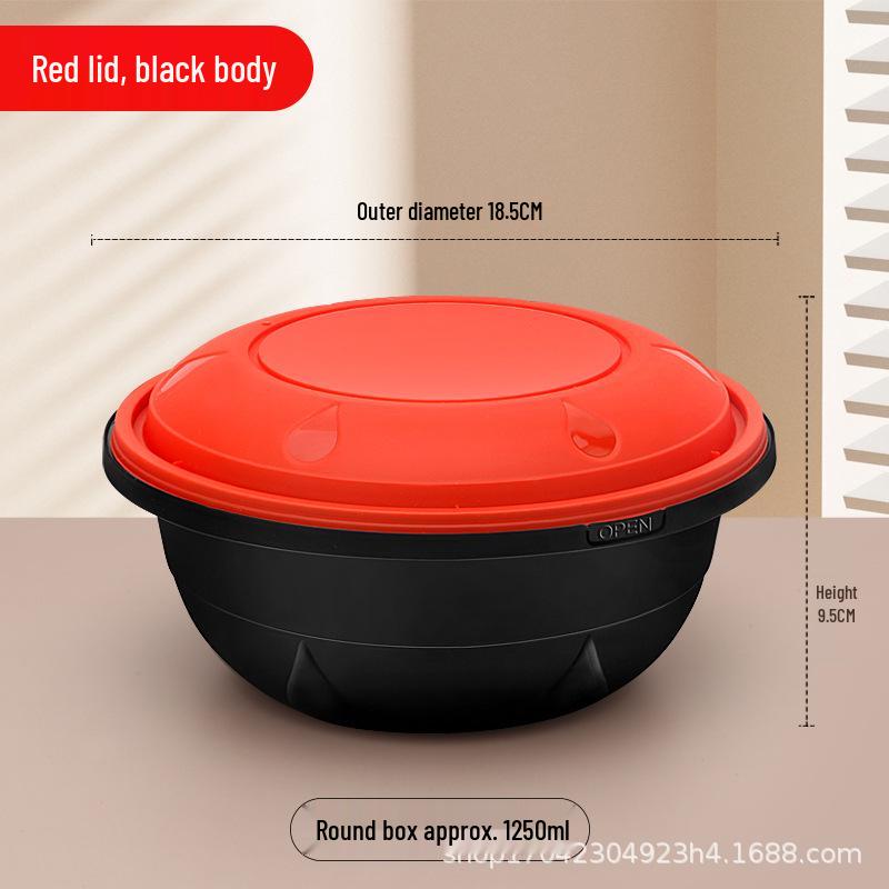 High-Quality Buckle Meal Box for Mala Tang, Hot Pot, and Pickled Fish - Thickened Round Anti-Theft Takeaway Soup Bowl