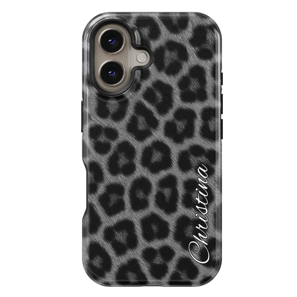 Leopard Print Flower Phone Case for IPhone 17 16e 16 15 14 13 12 11 X XS XR XSMAX 7 8 Air Pro Max Plus Luxury Double-layer Cover