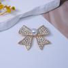 Korean Style High-End Diamond Alloy Bow Brooch | Versatile Hollow Design for Clothing Accessory