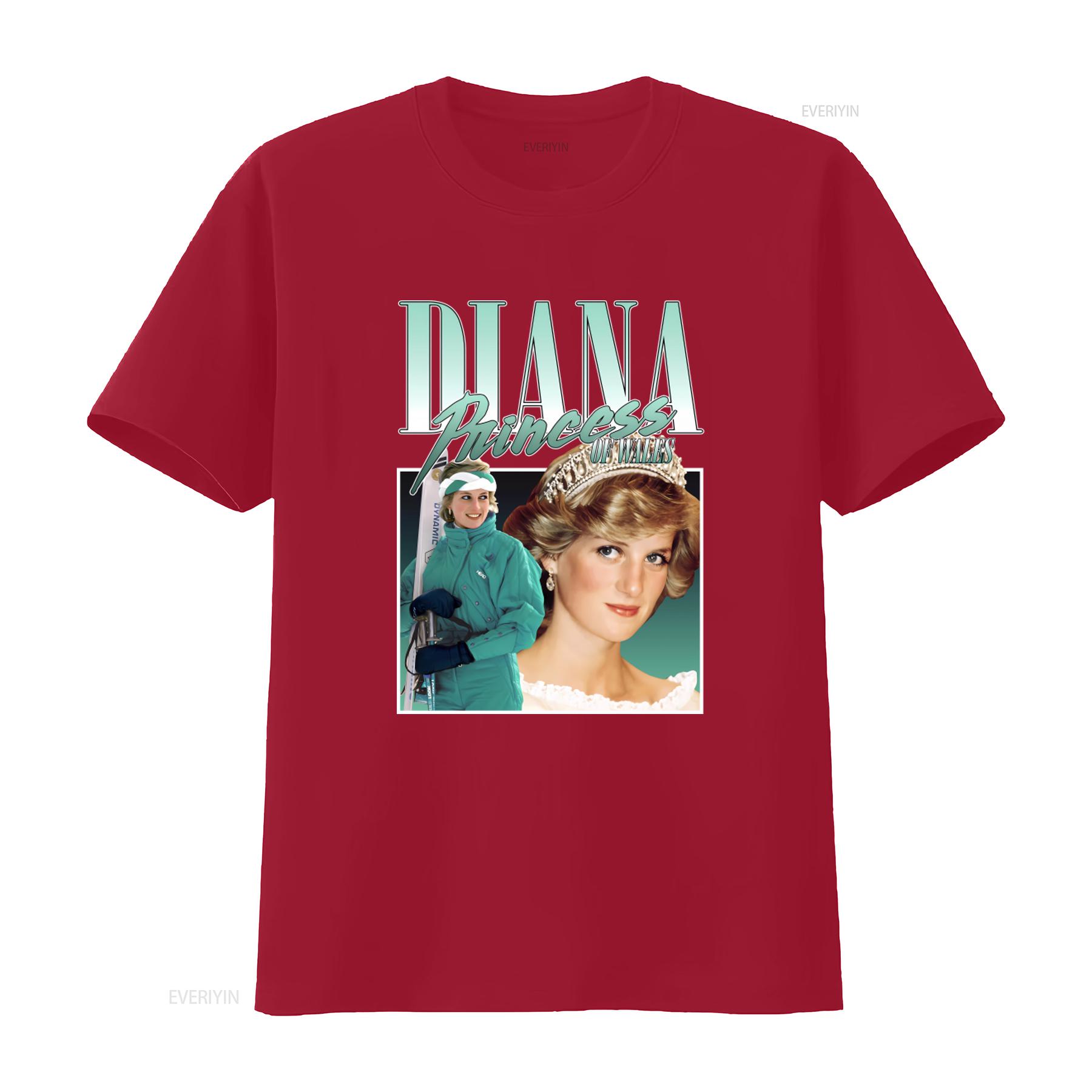 Lady Diana Princess Of Wales 90s Vintage Style T Shirt Top Print Fashion 3986 vintage Washed fashion Stylish Soft streetwear S