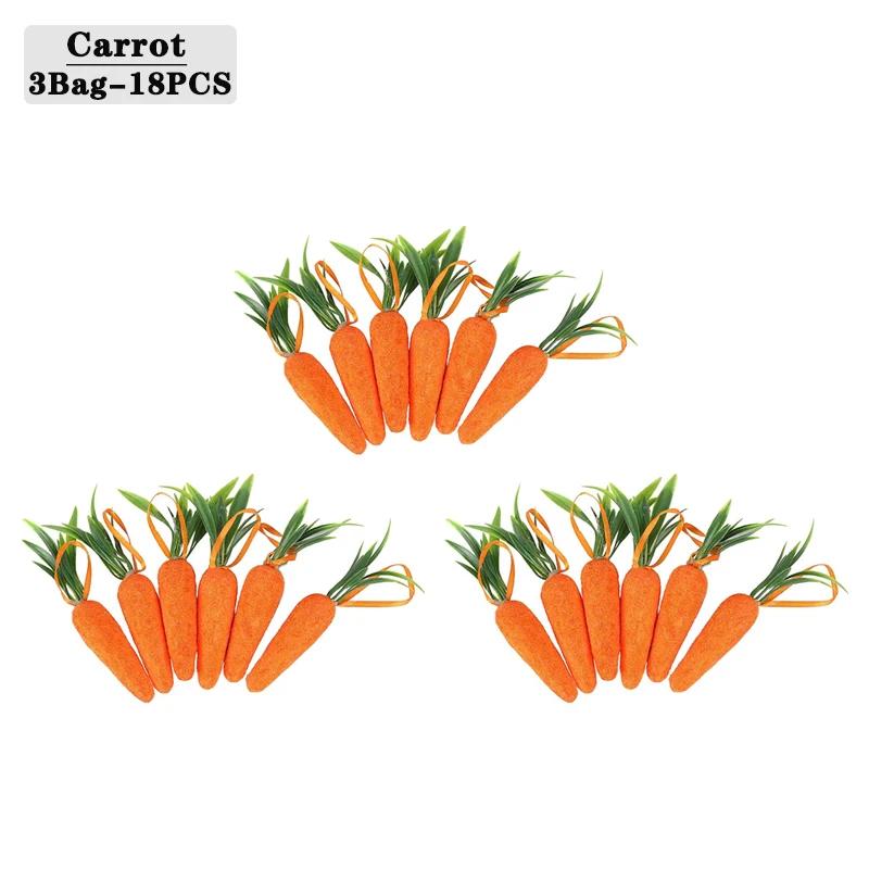 6-120PCS Easter Carrot Pendant Carrot Ornament Party Hanging Decor Festive Celebration Spring Home Decoration Decorative Accent