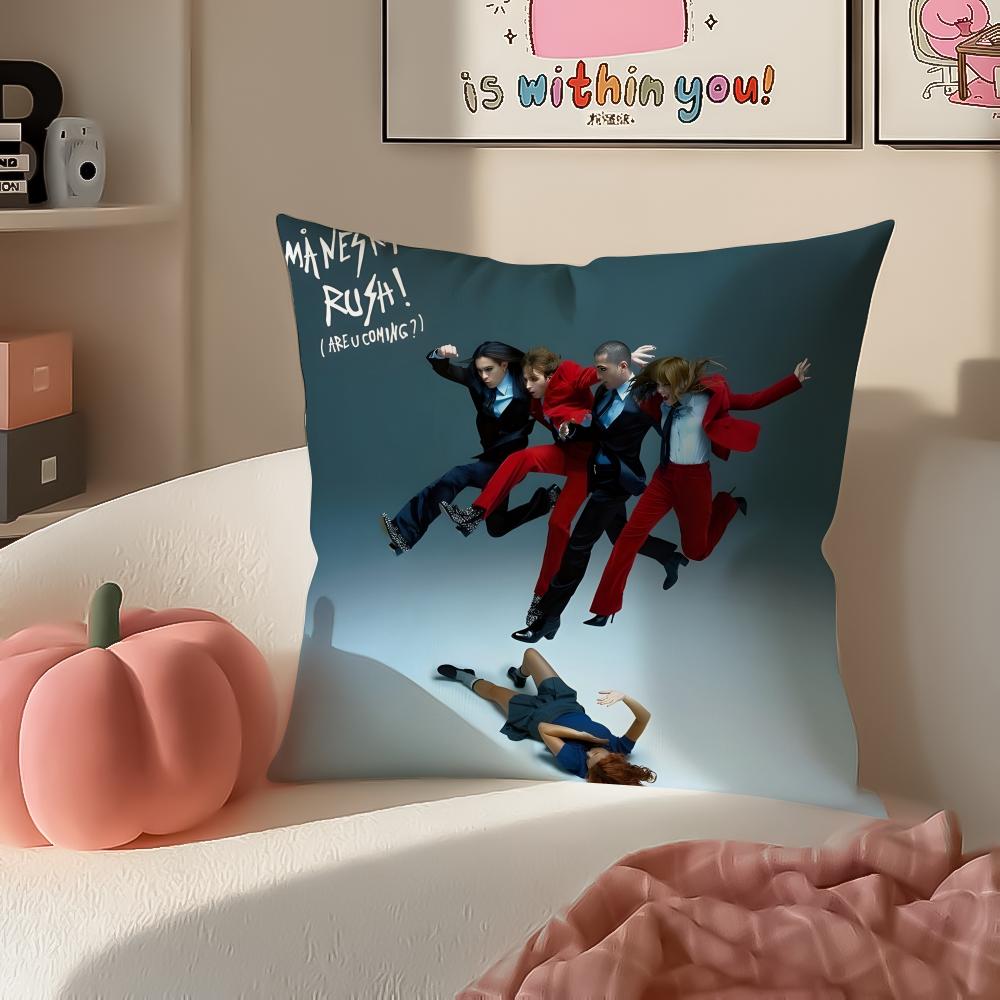 Bold Italian Rock Band MManeskin Cushion Cover Pillowcase Short Plush Invisible zipper Room Sofa Cushion Cover