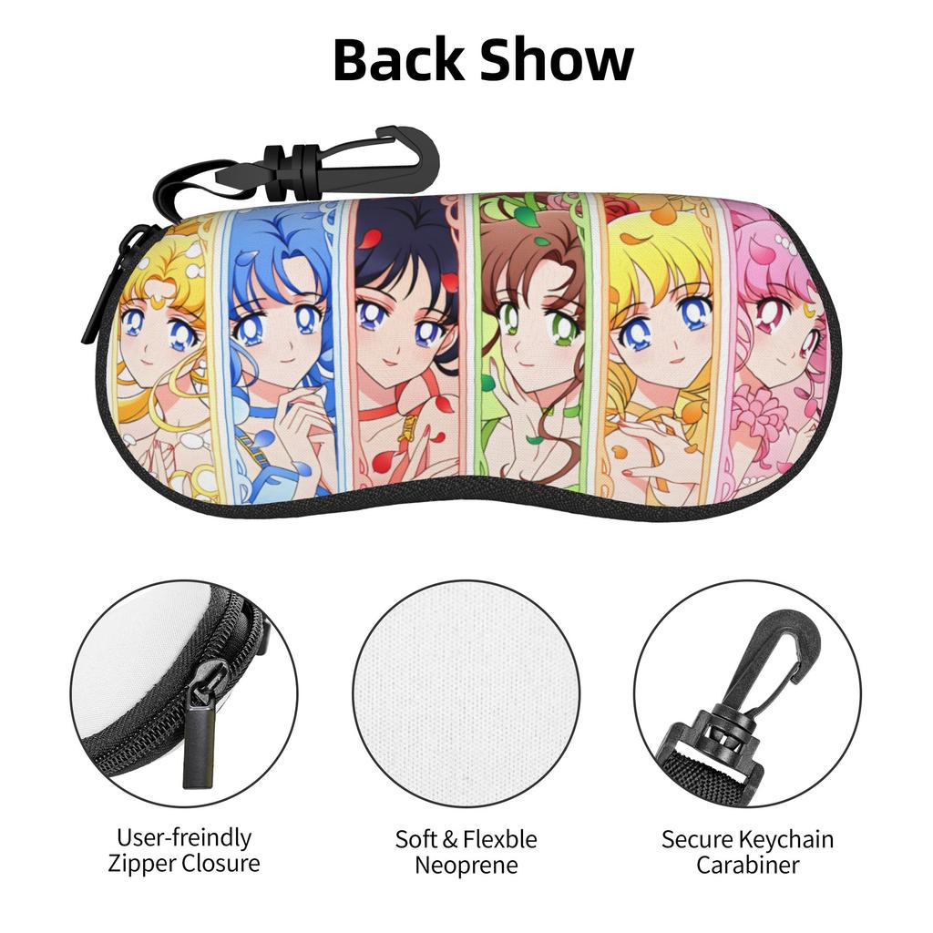 Sailor Mars Moon Mercury Sunglasses Soft Case Neoprene Zipper Jupiter Venus Shell Eyeglass Case Protective Box For Glasses