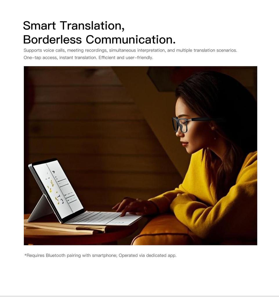 Black Tech AI Bluetooth Smart Sunglasses: Music & Call Translation Glasses M01
