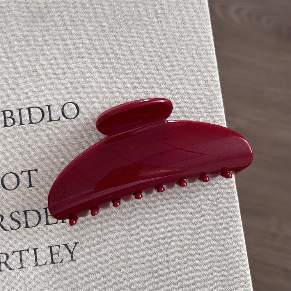 Gold Red Festive Claw Clip: Flashy Hair Accessory for New Year