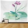 Watercolor Floral Lotus Tapestry Office Living Room Decoration Home Wall Tapestry