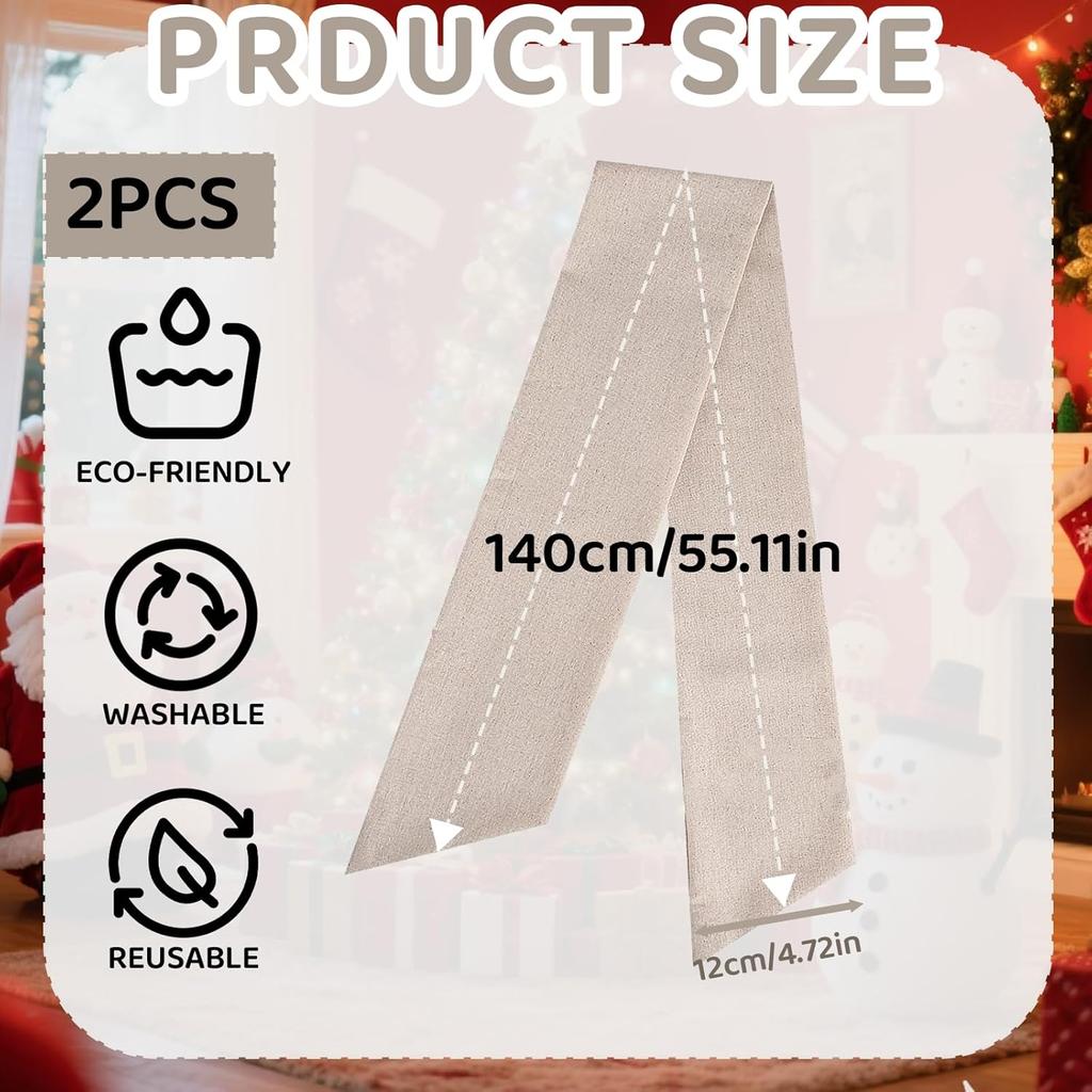 2PCS Wreath Sash for Front Door, 55X4.7''Fall Wreath Sash for Yard Doorway Indoor Outdoor Bow Bridal Shower, Sashes for Blank Sashes