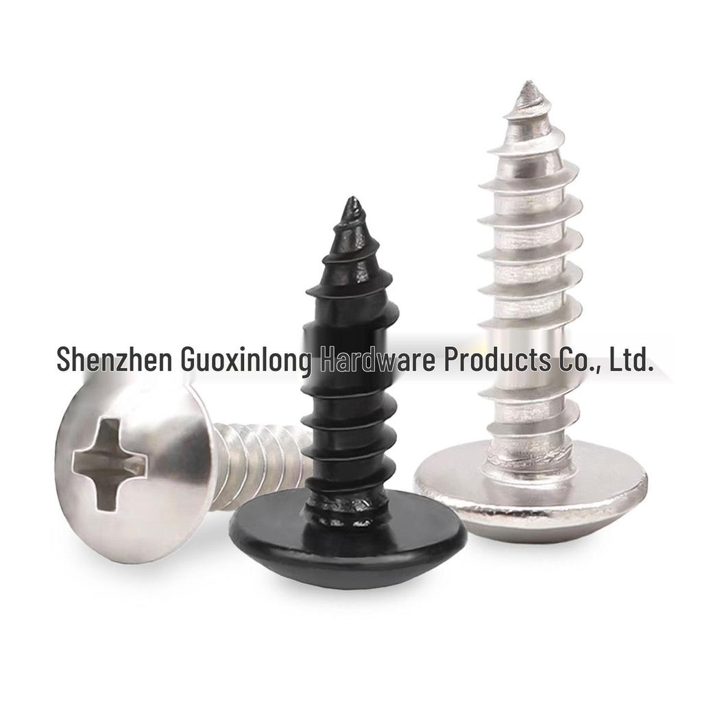 Nickel-Plated Silver/Black Umbrella Head TA3M3.5/4*5-6-8-10-12-14 Self-Tapping Pointed Tail Screws
