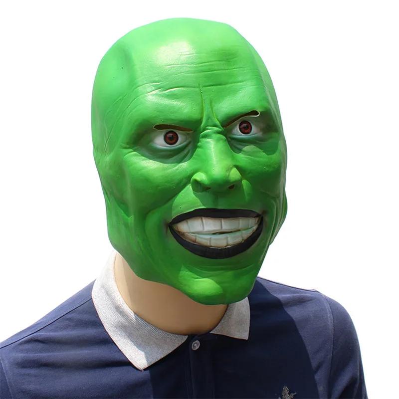 Realista Jim Carrey Cosplay Mask Party Latex Soft Movie The Mask Halloween Mask Ball Costumes Props Adult One Size