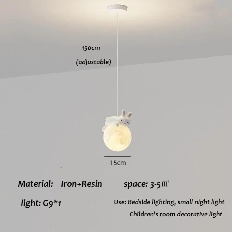 Little Bear Children's Room Pendant Lights LED Minimalist Chandelier Nordic Home Decoration Bedroom Bedside Hanging Lamp Fixture