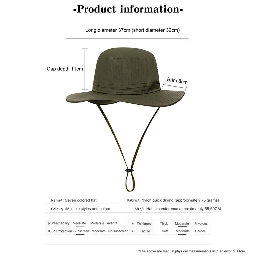 Fishing Hat Men Women Outdoor Summer Sun Protection Bucket Hat Foldable Large