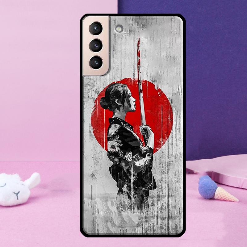Anime Mädchen Samurai Handyhülle Für Samsung Galaxy S25 Ultra S24 S23 Ultra S9 S10 S20 S21 S22 Plus S24 FE Cover