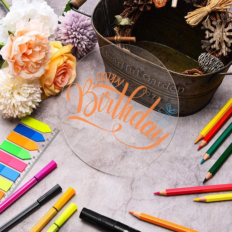 1/2mm Clear Circle Acrylic Sheet Plexiglass Disc Round Sign for Milestone Marker,Name Card,Cricut,Engraving,Painting,DIY Project