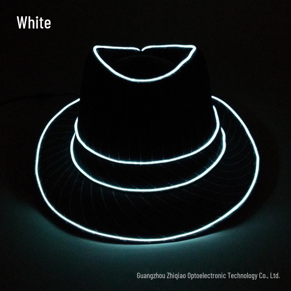 LED Glowing British Gentleman Top Hat - Stylish Trend for Prom Parties and Jazz Events