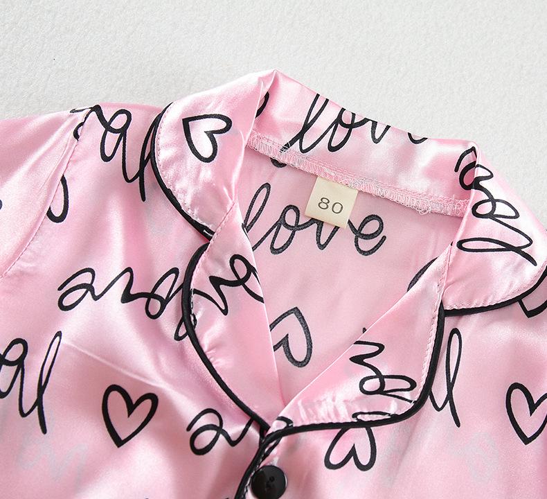 Conjunto de Pijama Infantil de Algodón Seda de Dibujos Animados