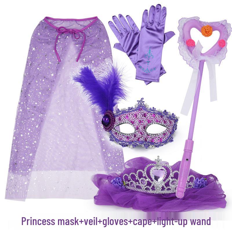 Princess Masquerade Mask for Girls - Halloween Veil and Party Dress-Up Toy