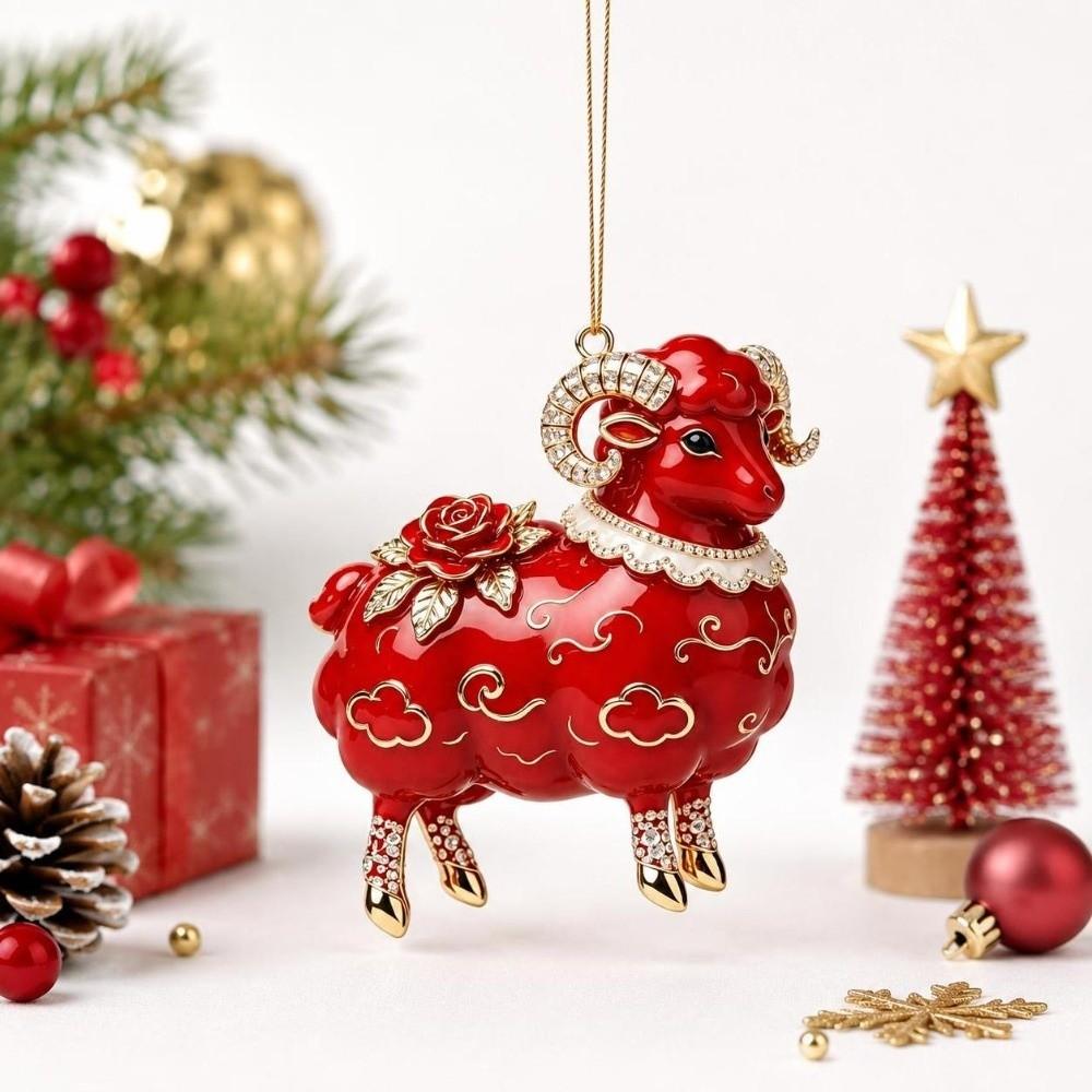 2D Christmas Sheep Ornament Hanging Christmas Decor Christmas Tree Ornament Holiday Party Display