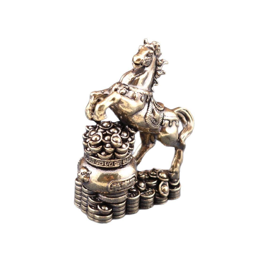 

Латунная Лошадь, Ступающая на Сокровищницу, Ретро Украшение для Дома One Size
