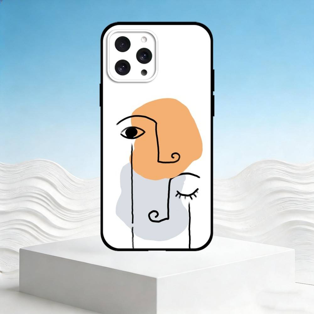 M-Modern minimalist abstraction Phone Case For iPhone 17,16,15,14,13,12,11 Plus,Pro Max,SE4Soft Silicone Black Cover
