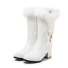 New Winter Fashion Thick Heel High Heel Women's Shoes Medium Tube Suede Boots