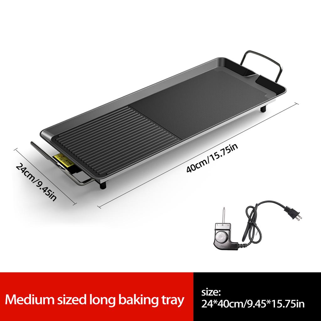 Aoran Non Stick Electric Grill, Smokeless Grill, Temperature Adjustable At 5 Levels, Household Electric Grill Cooking Tool