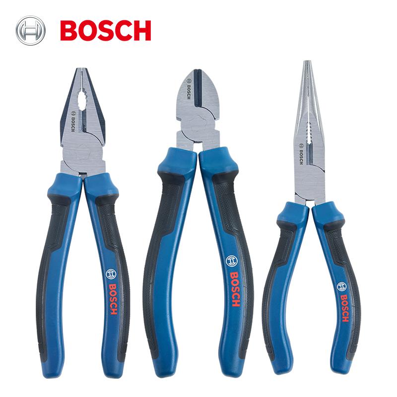 

Bosch Pro Series Pliers Three-Piece Set Dual-Color Handle 180mm Combination Pliers, Diagonal Cutters, Long Nose Pliers