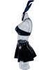 European Patent Leather Bunny Girl Costume Set: Nightclub Role-Playing Erotic Lingerie