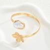 Metal Starfish Open Cuff Bangles Imitation Pearl Armlet Jewelry Simple Women Bracelet  Summer