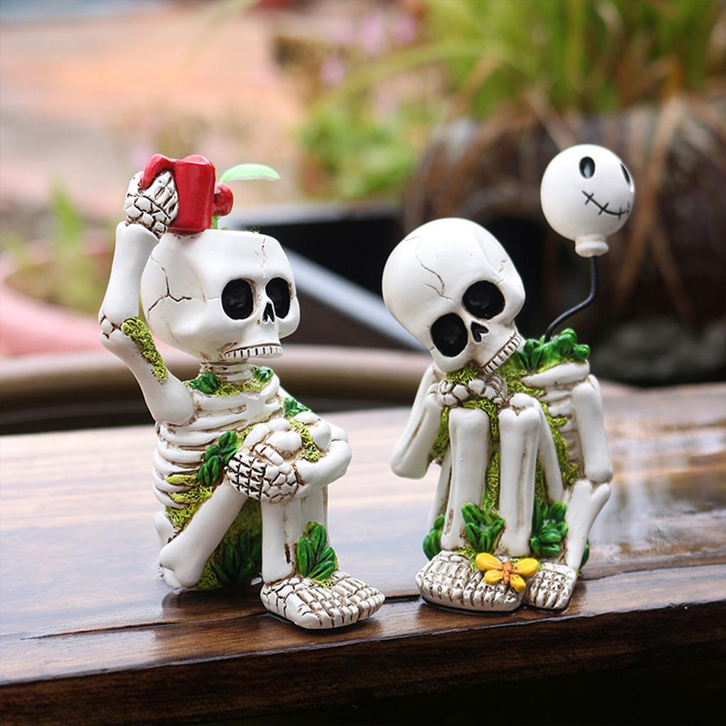 Halloween Grass-Growing Skull Decor Create a Halloween Atmosphere Design for Home Tabletop Party Supplies