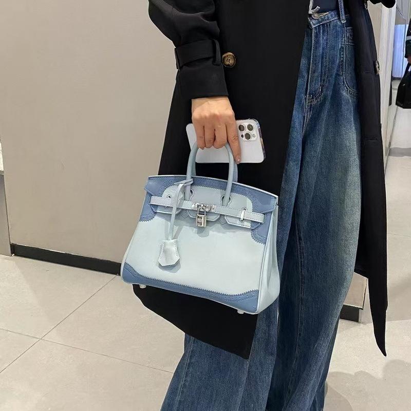 2026 New Leather Women's Bag First Layer Cowhide Swift Lace Platinum Bag Portable Shoulder Women's Bag Cross-border Wholesale