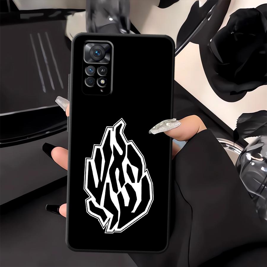 Black Soft Phone Cover Case for Xiaomi Redmi Note 10S 7 8 9 10 11 12 Pro 11s 13 14 Pro Plus 12s 9S Flame Pattern