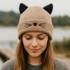 Warm Cat Ears Beanies Solid Color Cold Hat Sweet Knitted Pullover Hat  Apparel Accessories