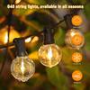 Solar String Lights Outdoor with Remote LED Shatterproof Bulbs Dimmable G40 Solar String Lights for Outside Backyard Party Decor