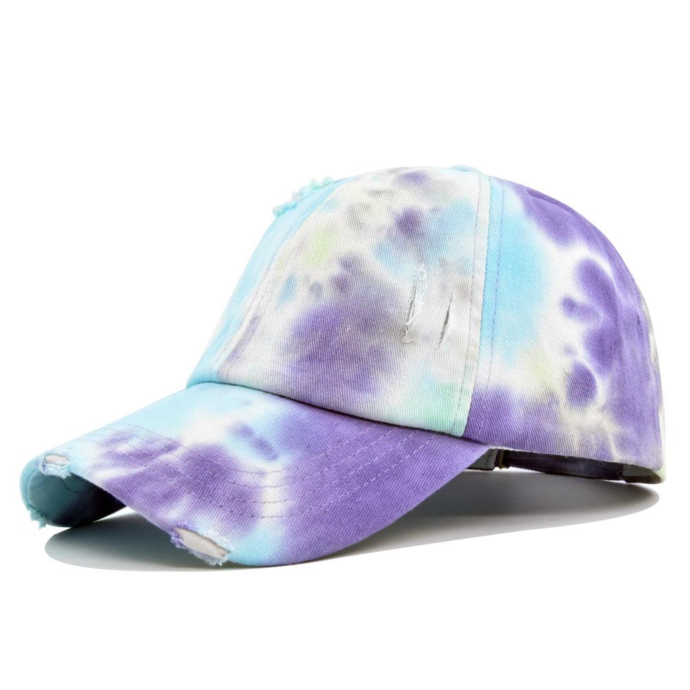 Duck Tongue Cap With Holes Baseball Cap Wornout Holes Graffiti Sunshade Hat