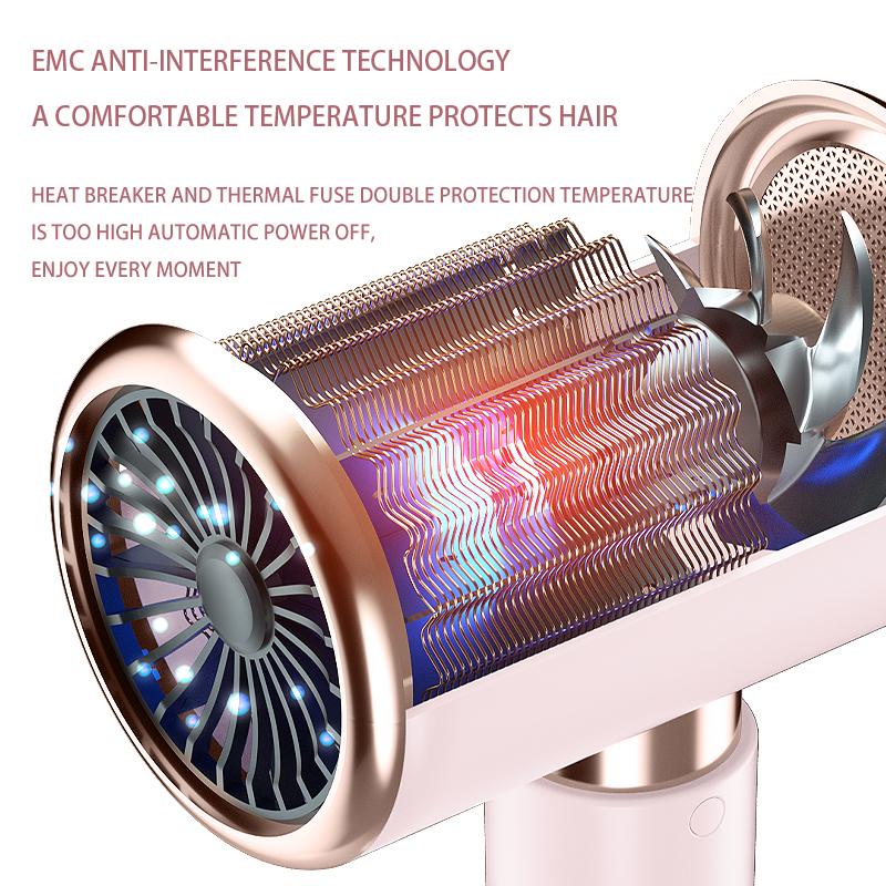 2000W 5th Gear Professional Hair Dryer Negative Lonic Blow Dryer Hot Cold Wind Air Brush Hairdryer Strong PowerDryer Salon Tool