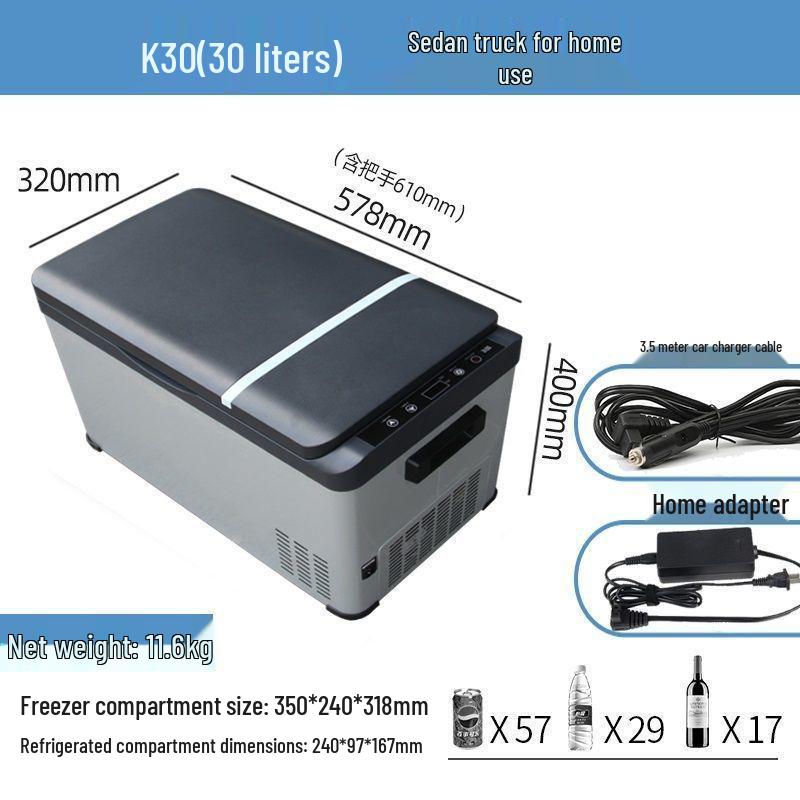 Zhihang Dual-Use Car & Home Refrigerator-Freezer, 12V for Cars, 24V for Trucks